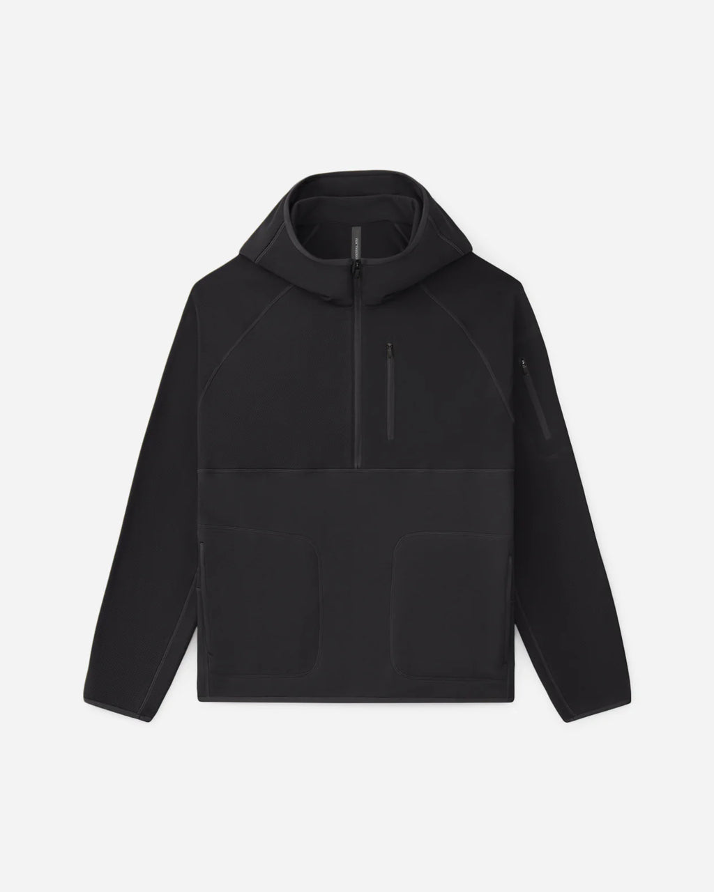 Ocon's Creations Tactical Hoodie in olive green, full zip design with adjustable hood, worn on a shooting range.